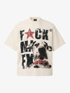 Distressed Text Dog Graphic T-Shirt 