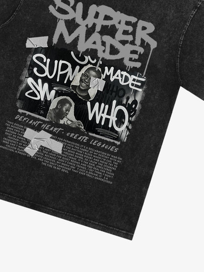 Streetwear Graffiti Character Collage Graphic T-Shirt 