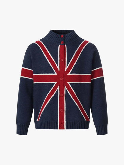 Flag Pattern Boxy Cardigan