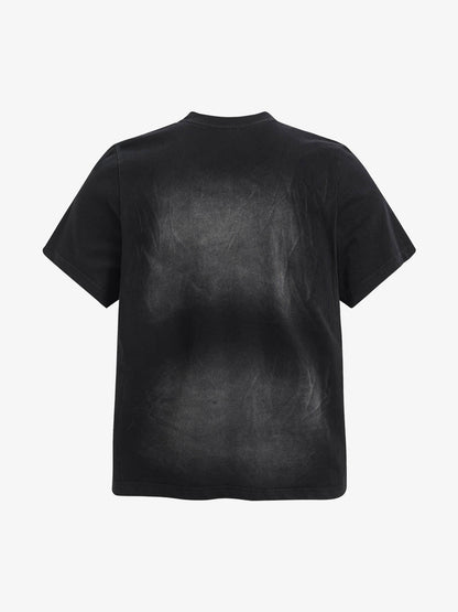 Vintage Airbrush Spray Effect Multi-Badge Graphic T-Shirt 