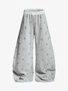Color-Block Waistband Star Print Pants