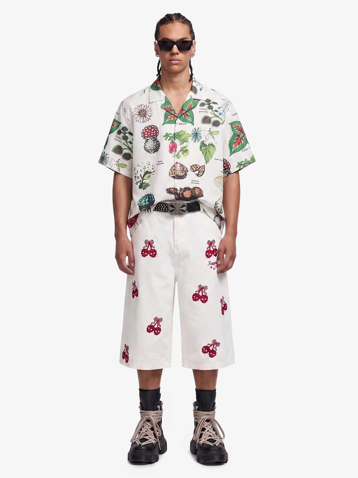 Vintage Succulent Botanical Print Shirt