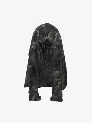 Dark Punk Camouflage Hooded Cape 