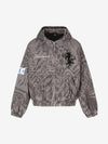 Distressed Leopard Embroidered Boxy Jacket