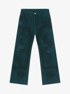Denim Wide Leg Cropped Pants with White Stripe Design High Waist Fashion Trousers for Women 