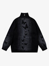 Street Dark Phantom Butterfly Stand-Collar Knit Cardigan Sweater 