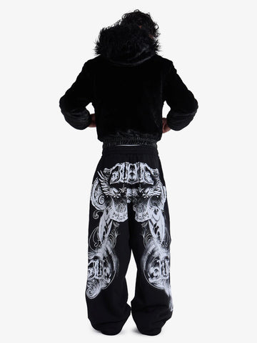 Dark Gothic Graphic Baggy Sweatpants