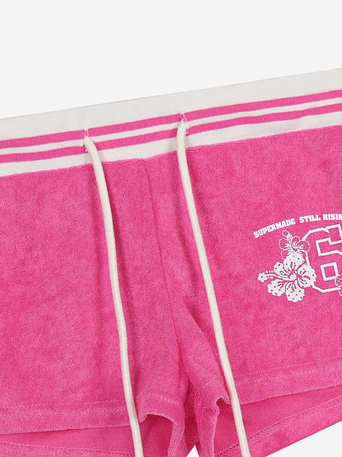 Terry Cloth Hibiscus Sporty Shorts
