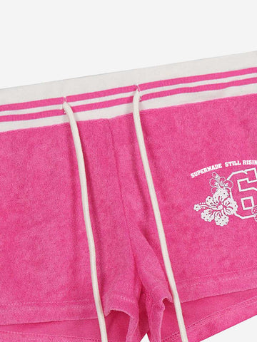 Terry Cloth Hibiscus Sporty Shorts