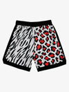 Moisture-Wicking Split Leopard Mixed Sport Shorts 