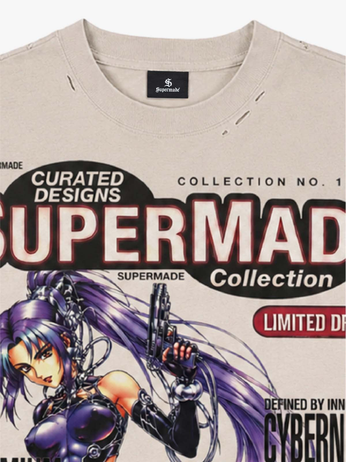 Distressed Boxy T-Shirt with Y2K Gaming Graphic
