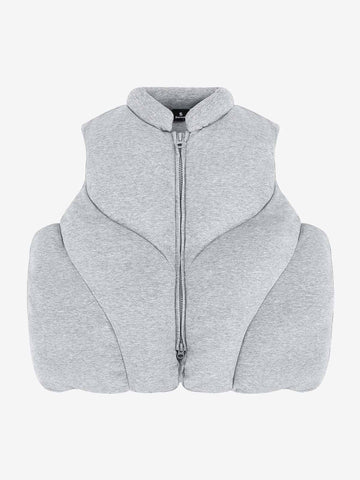 3D Bubble Curve Padded Zip Vest 