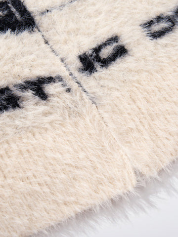 Street Subculture Angel Jacquard Cardigan Sweater 