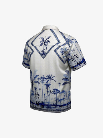 Geometric Palm Leaf Hawaiian Shirt