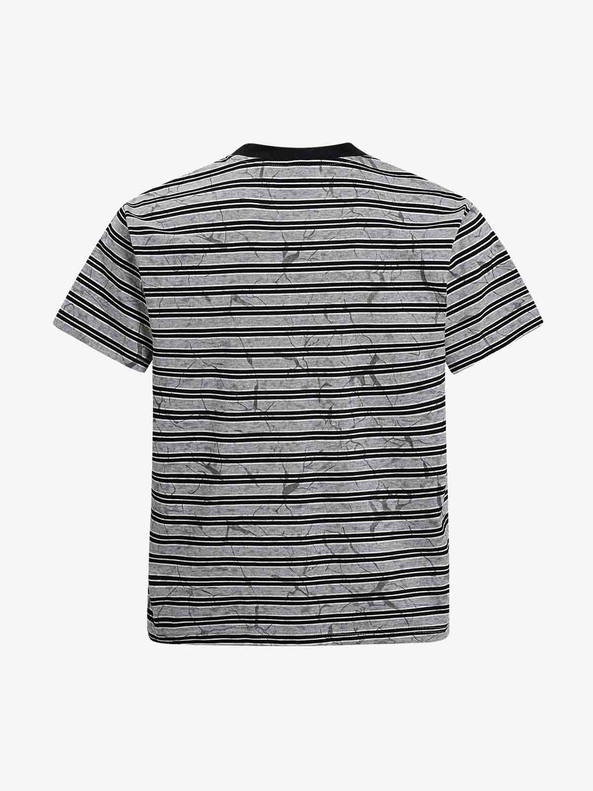 Grunge Striped Distressed Graphic T-Shirt 