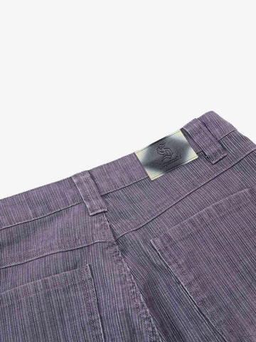Vintage Washed Pinstripe Studded Baggy Jeans