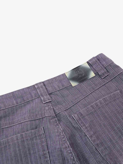 Vintage Washed Pinstripe Studded Baggy Jeans