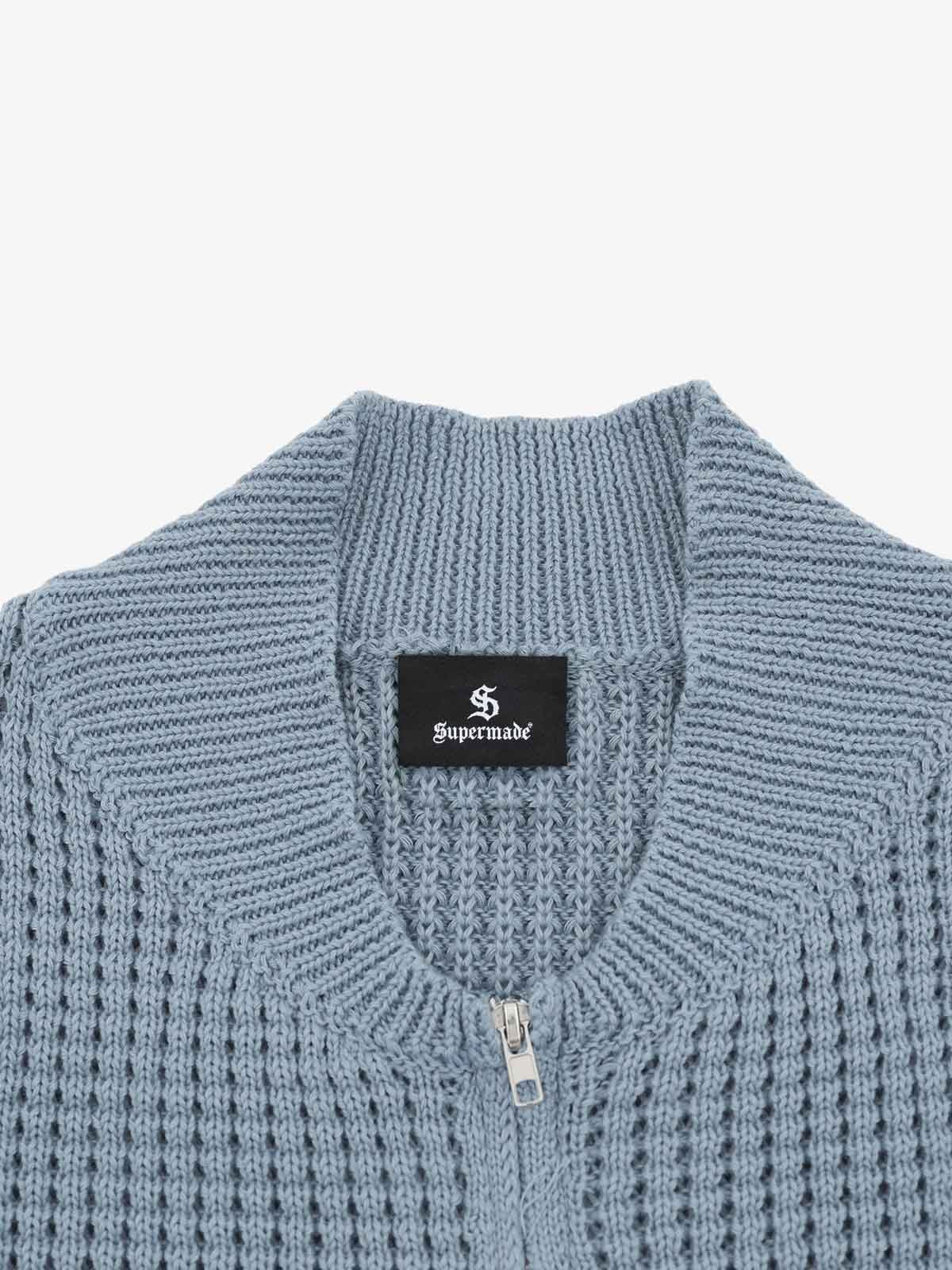 Badge Button Knit Cardigan Sweater