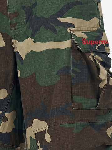 Vintage Camo Frayed Hem Cargo Shorts