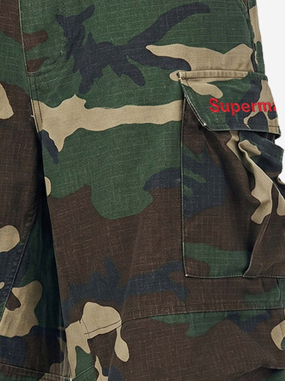 Vintage Camo Frayed Hem Cargo Shorts