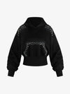 Graffiti Pearl Embellished Cropped Hoodie