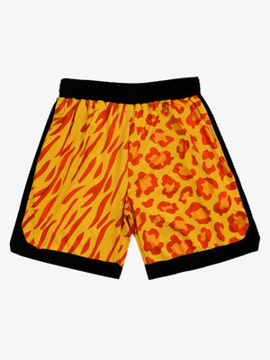 Moisture-Wicking Split Leopard Mixed Sport Shorts 