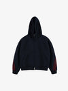 Striped Patchwork Boxy Fit Zip-Up Hoodie