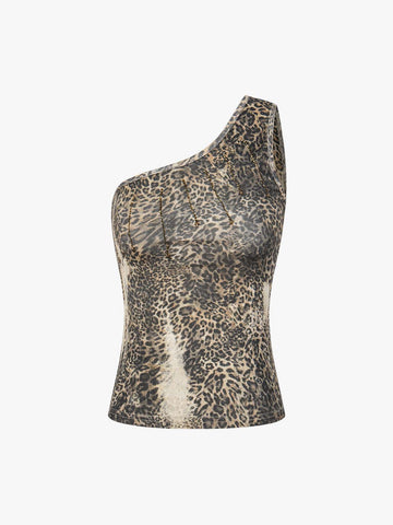 Camo Print Rhinestone Off-Shoulder Cami Top