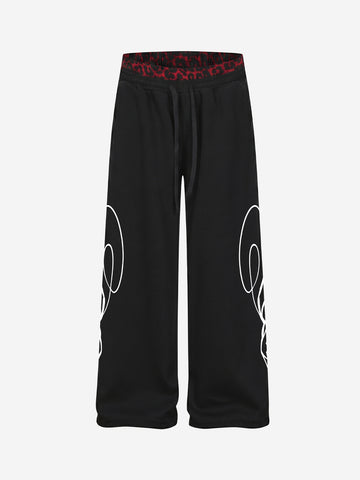 Contrast Leopard Patchwork Casual Pants