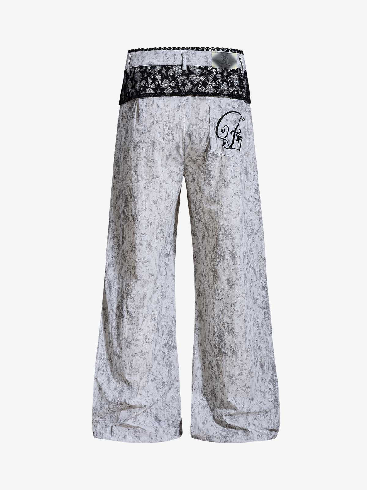 Star Lace Patchwork Casual Pants