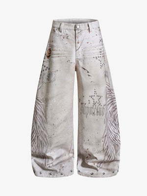 Wing Rivet Dirty Wash Jeans