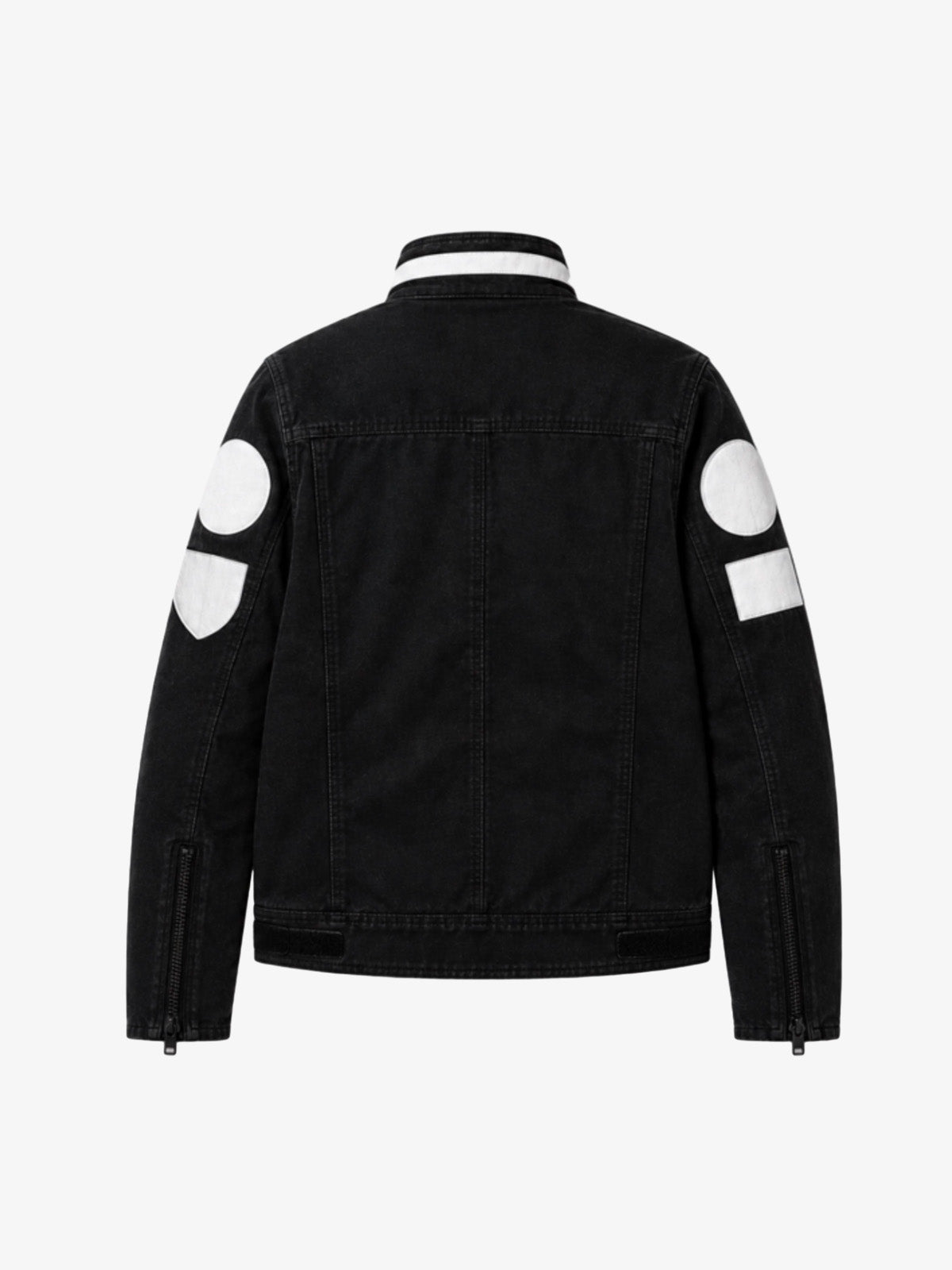 Distressed Racing Jacket with Patch Detail
