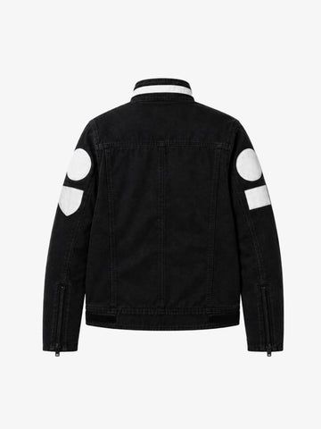 Distressed Racing Jacket with Patch Detail