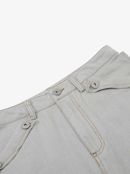 Cross Buckle Strap Wide Leg Pants
