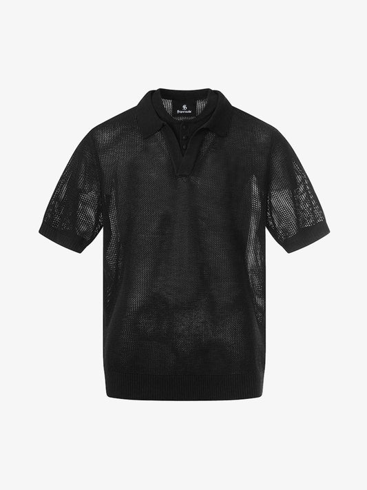 Hollow-Out Layered Polo Shirt