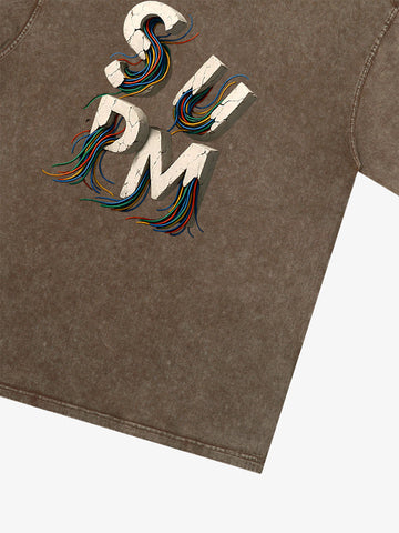SPMD Letter Cable Graphic T-Shirt 