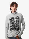 Retro Punk Print Knit Cardigan Long Sleeve Top 