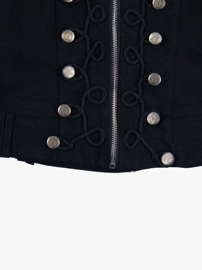 Thesupermade Napoleon Button Off-Shoulder Slim Fit Long Sleeve Top