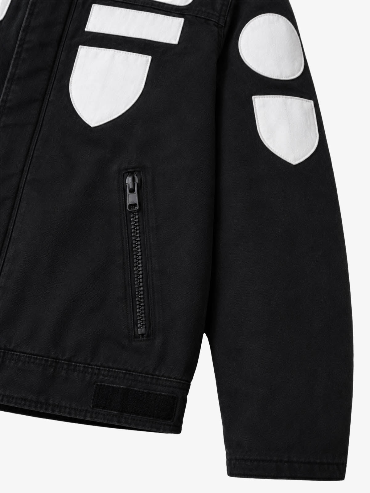 Distressed Racing Jacket with Patch Detail