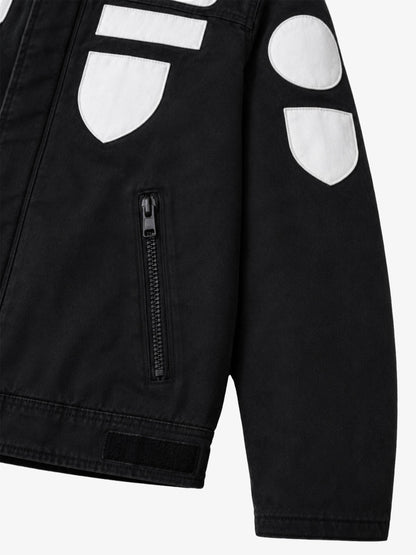 Distressed Racing Jacket with Patch Detail