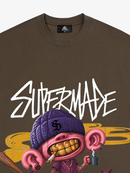 Thesupermade Cartoon Graffiti Trendy Weird Kid T-Shirt 
