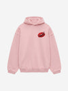 Oversized Hoodie with Lip Print Embroidery