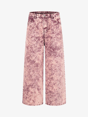 Purple Tie-Dye Finish Acid Wash Jeans 