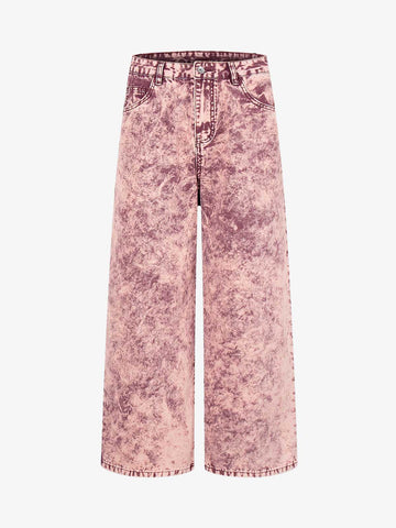 Purple Tie-Dye Finish Acid Wash Jeans 