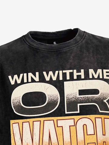 Distressed Slogan Graphic Sleeveless T-Shirt 