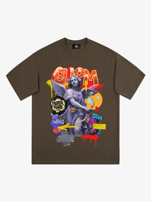 Retro Angel Statue Graffiti T-Shirt 