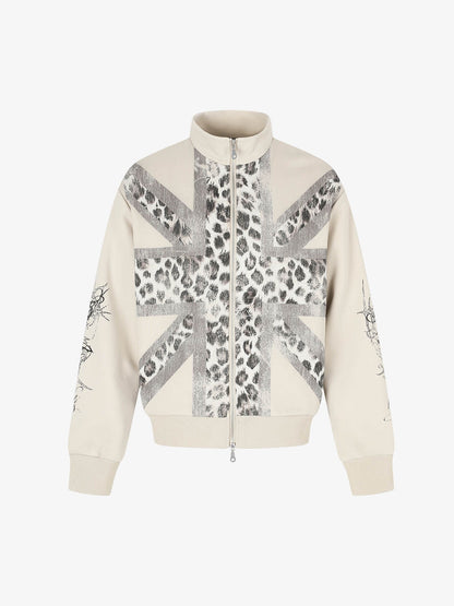 Leopard Flag Print Boxy Jacket
