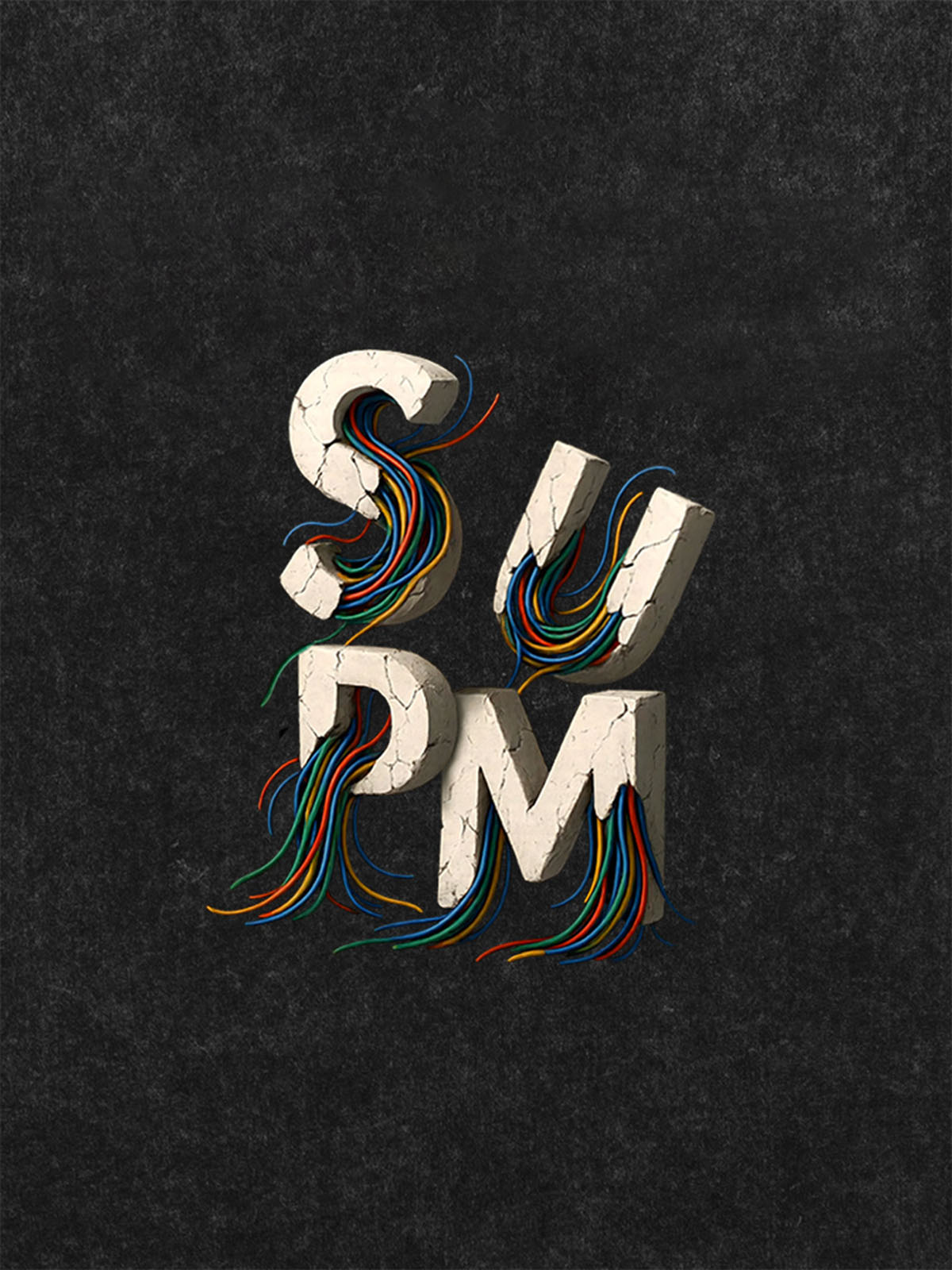 SPMD Letter Cable Graphic T-Shirt 