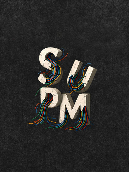 SPMD Letter Cable Graphic T-Shirt 