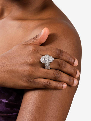 Zircon Palm Statement Ring 
